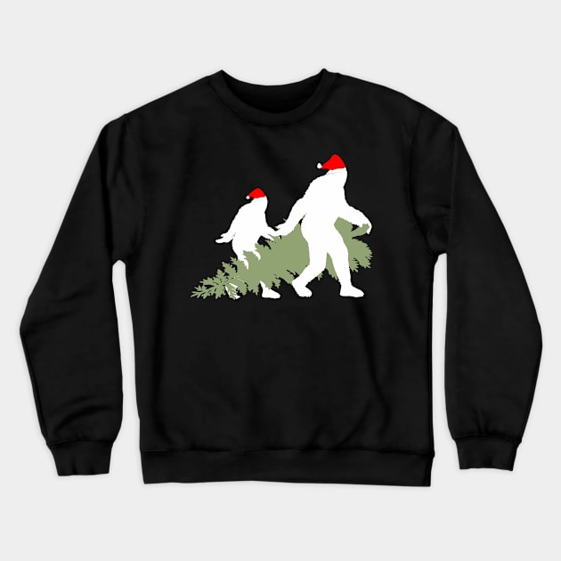 Funny Xmas Bigfoot and Sasquatch T Shirts Crewneck Sweatshirt by DHdesignerPublic